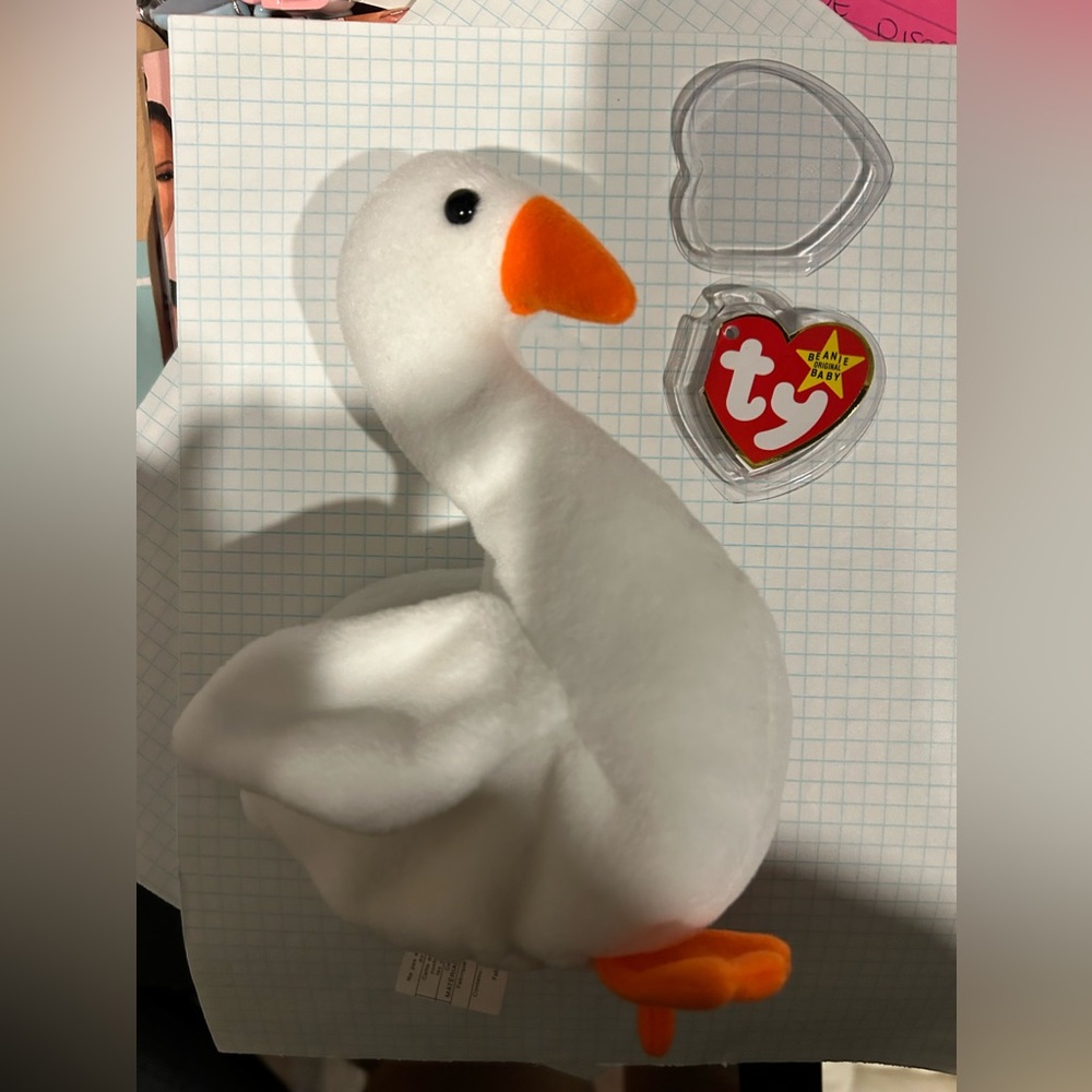 3/$15 - Ty Beanie Baby Gracie The Swan 1996 Rare Retired - tag unattached